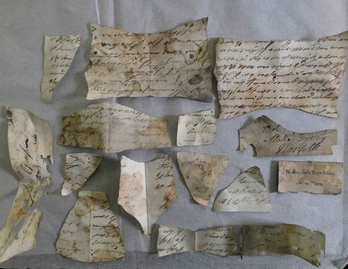The most exciting were fragments of documents, mainly dating from the C17th and C18th, which had been cut up and recycled. Perhaps as sewing patterns.