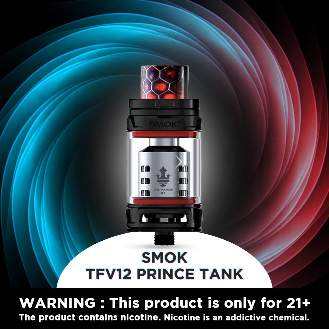 smokdeal's tweet photo. The #smok TFV12 Prince Tank, the baby of the super powerful cloud beast king, is not only a powerful tank but also an all-round sub ohm tank for daily use. @SMOKTECHLOGY 
WARNING: This product is for 21+
.
https://t.co/aymNETLoZQ https://t.co/yD5pX6zRaZ