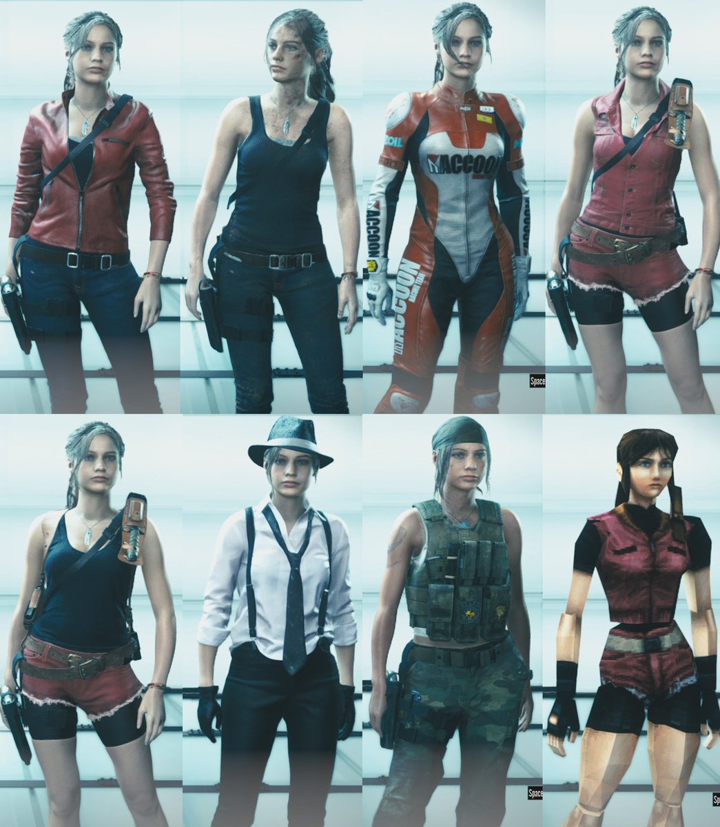 ResidentEvilWL's tweet photo. Which outfit (from Leon and Claire) Did you think suits the character? And you think it's more beautiful https://t.co/L5HPwEnOtY