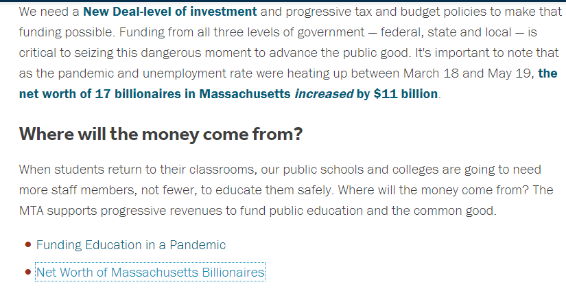 Effing_Frank's tweet photo. If I'm a teacher in MA, I withdraw membership in the MTA and urge my colleagues to do the same.
https://t.co/Lv433OBOBk
Billionaires are not the ones paying for their irresponsible fear mongering; the middle class taxpayer has to foot the bill.
#DefundTheMTA https://t.co/w1xhJxsl7A
