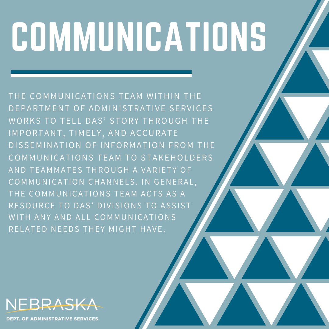 The DAS Communications Team works to serve the department’s divisions while telling the story of DAS. Read more below to learn about the Communications Team's purpose, duties, and responsibilities.