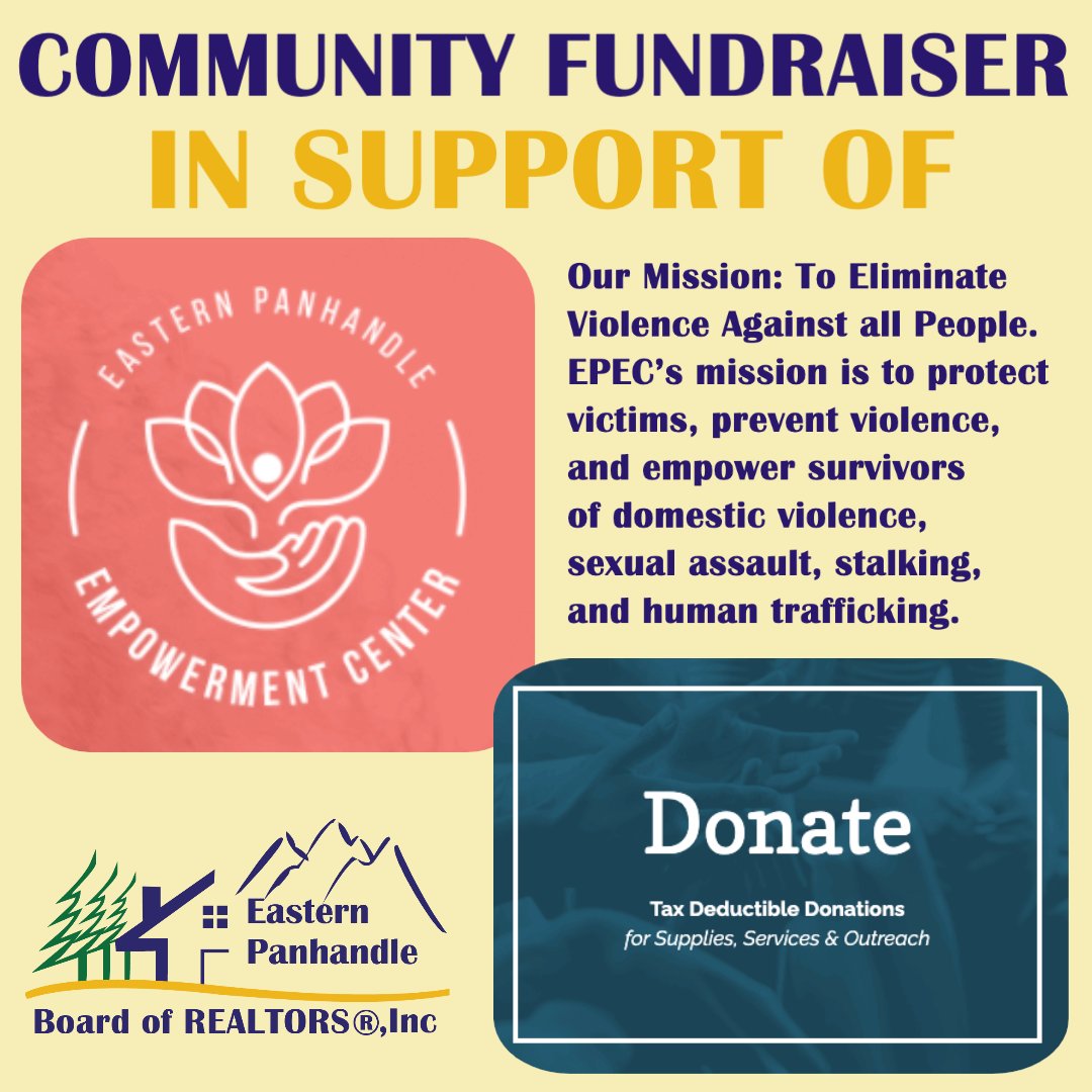 EPBoardRealtors's tweet photo. We are so excited to be supporting Eastern Panhandle Empowerment Center
Go to https://t.co/aAtgVpyMIe to give your support.
#ALLIN2020 #realtortips #thatswhoweR #WVREALTORS® #joinEPBR #realtornation #EPBR #realtoreducation #realtorsrock #itsourcommunity #realestateagents https://t.co/jW1rVCUFyJ