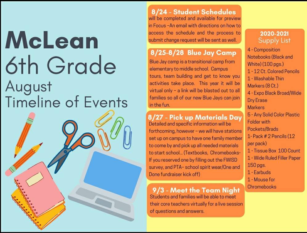 Hey Hey Blue Jays...
Mark your calendars!!!!!!!
We have upcoming Events next week!!!!!
More details to come about each event!!!!!
<a href="/FortWorthISD/">Fort Worth Independent School District</a> #FWISD