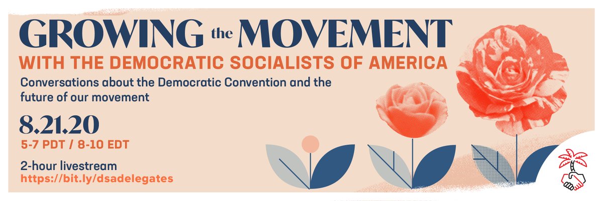 dsa_losangeles's tweet photo. Today's the first day of the #DemConvention. Do you care? 

On Friday, we'll be streaming on Youtube with DSA Bernie Delegates from across the country to hear about what really matters to working people.

Plus, our stream will have ZERO Republicans! https://t.co/AJ0rPNMjQO