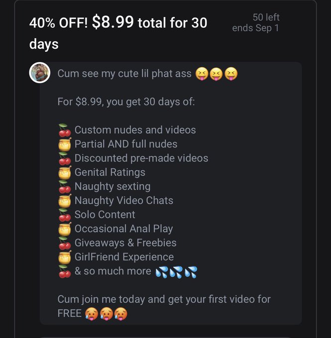 PrinceCherry 🏳️‍🌈 🏳️‍⚧️ 🏳️‍🌈 - 2 pic. I have a NEW OnlyFans Promo!!! Cum check it out 😝 🍒 $8.99 SALE 🍯 https://t.co/NPSlzRnvB3 🍒🍯🍑 Only available until Sept 1! https://t.co/G4dCvefle9 🍒🍯🍑 NSFW SW EroticContentCreator BlackSW PanSW OnlyFans SellingContent CherryHoneyBuns Princess Cherry https://t.co/F088P6QTyO