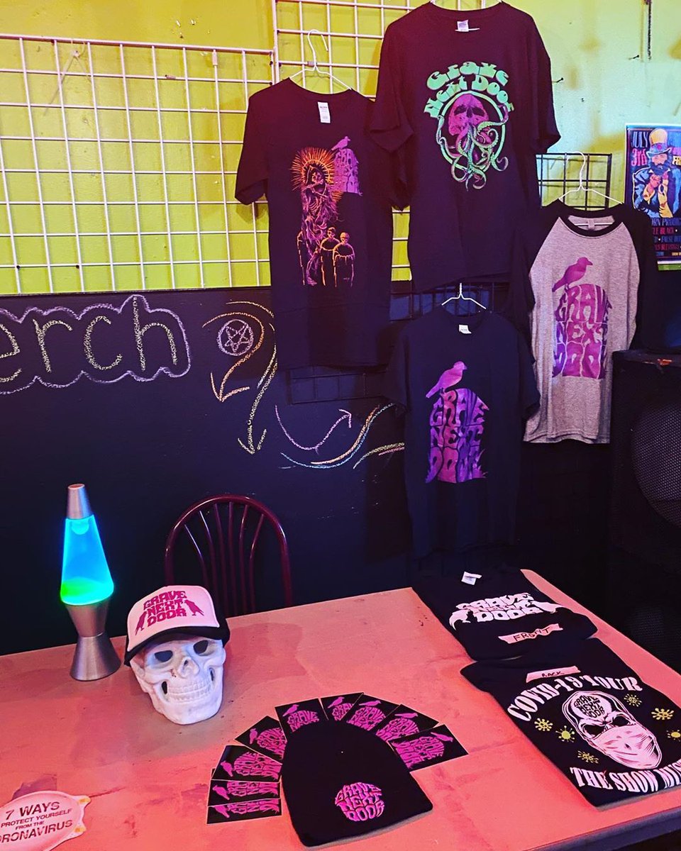 MerchlyMerch's tweet photo. We really miss all the merch table pics you guys would send from your gigs. βΉοΈ So send us links to your online store so we can share! π What are you guys selling these days? Shoutout to doom metal band Grave Next Door for this nostalgic merch table for #merchtablemonday. https://t.co/1TrDzOFX46