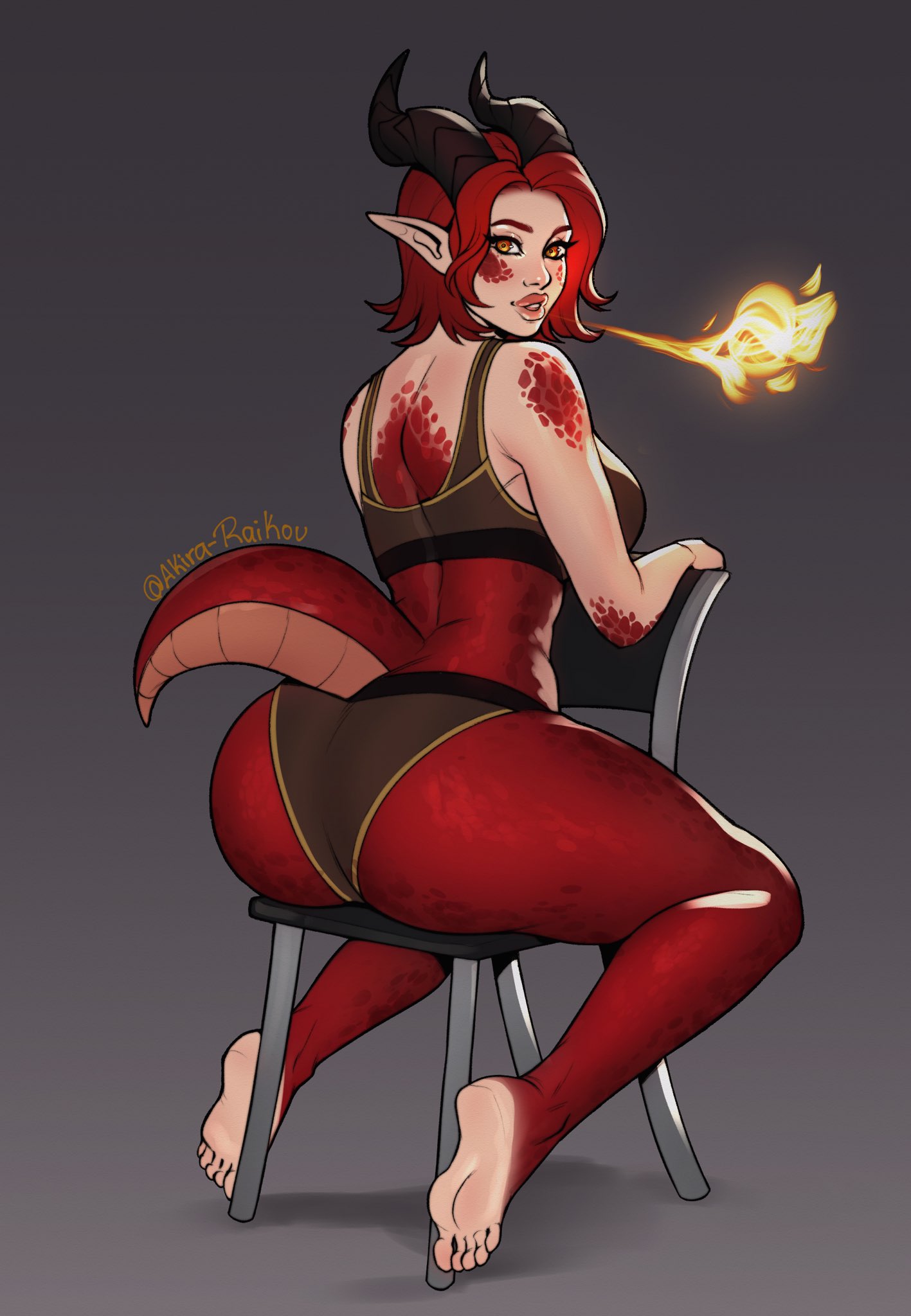 Akira Raikou 🖤🥀 on X: Last commission of this batch this time for  @Cece_VR !! Drawing this cute dragon lady was a PLEASURE! Specially that  angle! 😏❤️ Anyways, I hope you guys