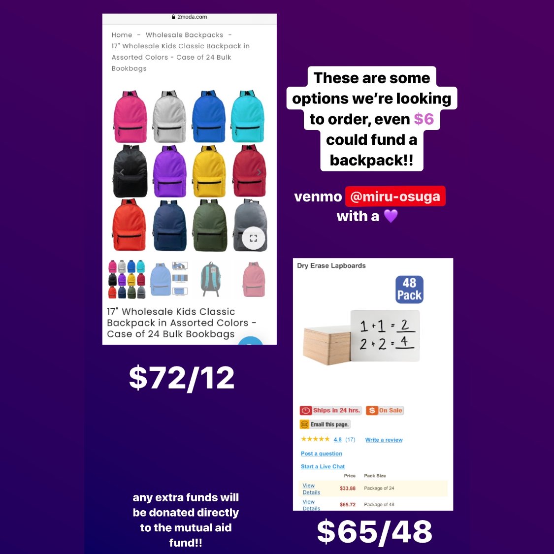 APIresistance's tweet image. Support Night Out for Safety and Liberation (NOSL) DC 2020 by registering for the 8/22 virtual gathering or donating supplies and funds to the 8/21 mutual aid pop up for kids going back to school. Venmo @/miru-osuga or donate at chuffed.org/project/nosldc…