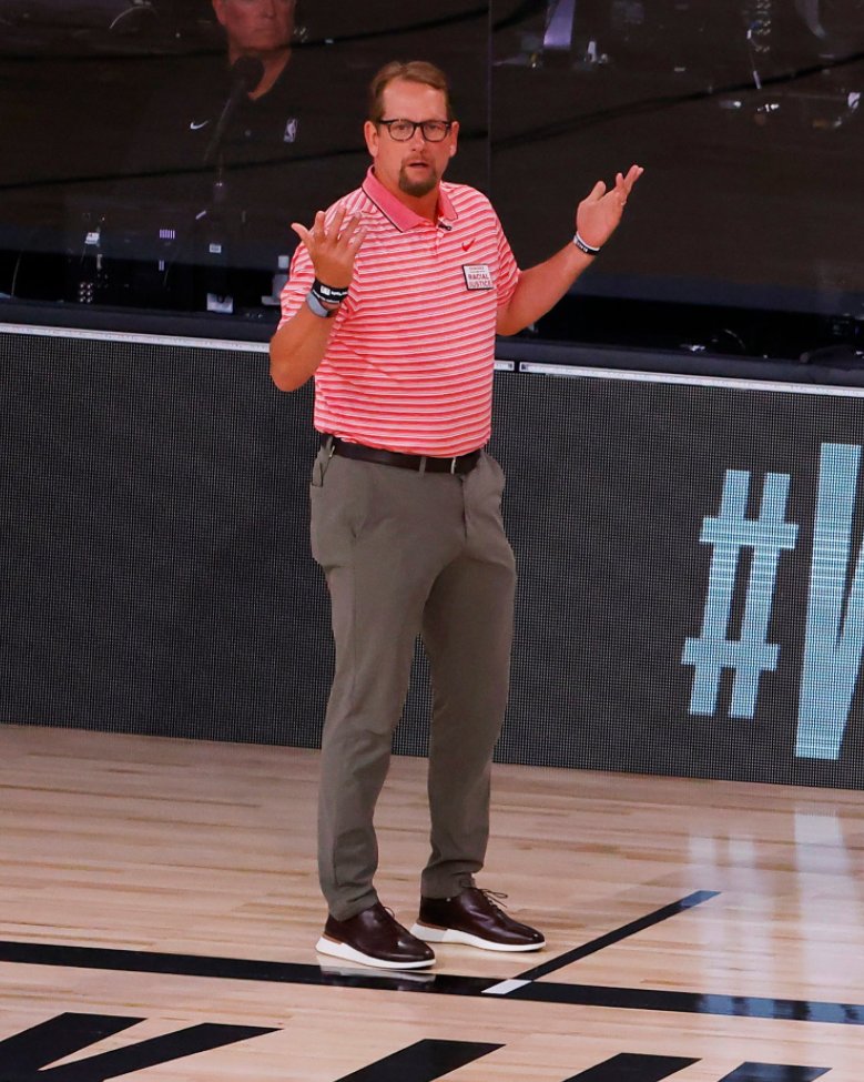 MCamerlengo's tweet image. Nick Nurse looks like the manager on a Bar Rescue episode who gets screamed at by Jon Taffer because he won't fire his nephew for swinging a sword in the dining room