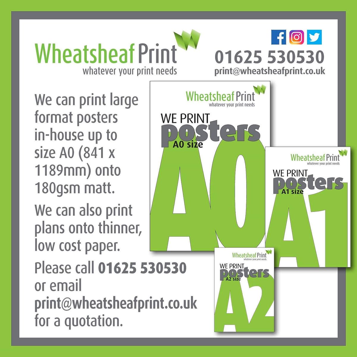 wheatsheafprint's tweet photo. Large format posters and plan prints - for a quick turnaround please contact us on 01625 530530 or email print@wheatsheafprint.co.uk #largeformatposters #posterprinting #planprints #SupportLocalBusinesses https://t.co/JjWGwZvw9r