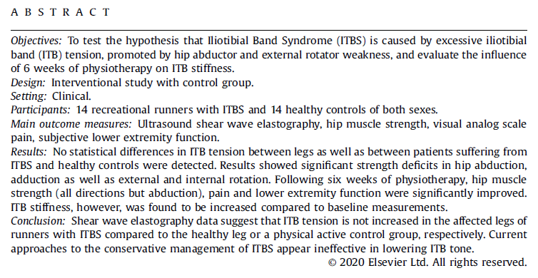 JFEsculier's tweet photo. If you're convinced that IT Band stiffness should be reduced in people with IT Band syndrome, here's a challenging one via #PhysicalTherapyInSport : ⬇️Pain, but⬆️ITB stiffness after treatment 😂🤷‍♂️https://t.co/ueEZfEMJTT https://t.co/QLfkw4TjAe