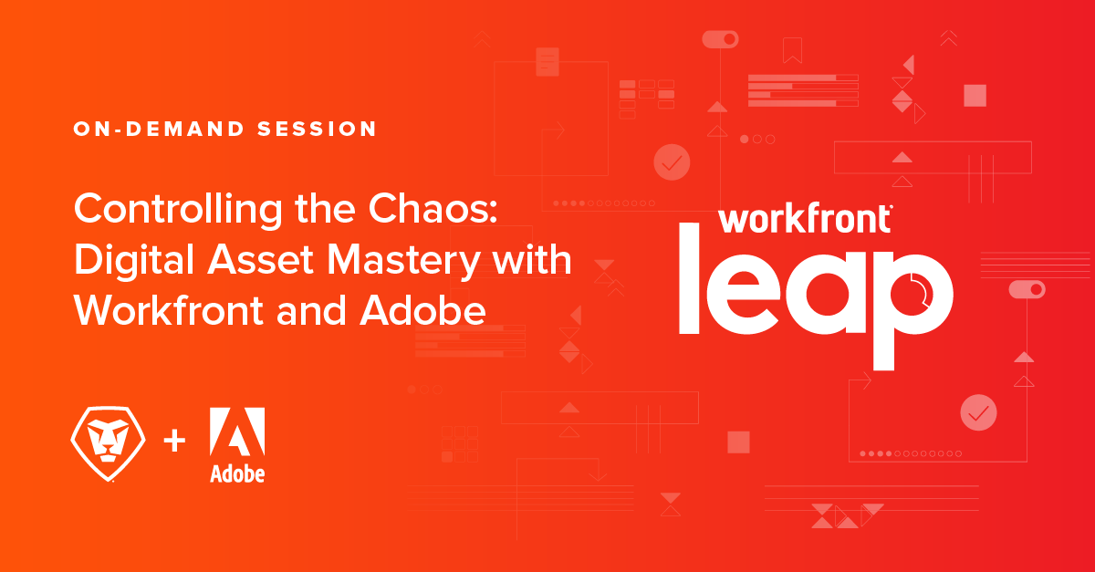 MccormacBrian's tweet photo. We'll share content from our customers and partners at #2020Leap on how they use Workfront + Adobe to power enterprise marketing.
For starters, check out “Controlling the chaos: digital asset mastery...” from @HoodooDigital https://t.co/WjP9DIratu https://t.co/kQpMjjAEnz
