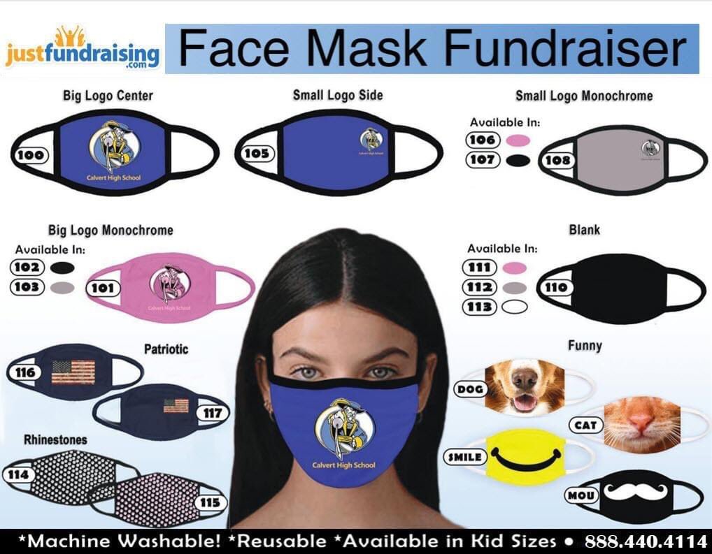 CalvertGuidance's tweet image. Show your CHS pride while you mask up! @CalvertBand is selling masks. $15 each or 3 for $39. Orders are due 8/31. Place your orders here: abc.afsports.biz/order/FW4D5A @THECalvertHigh
