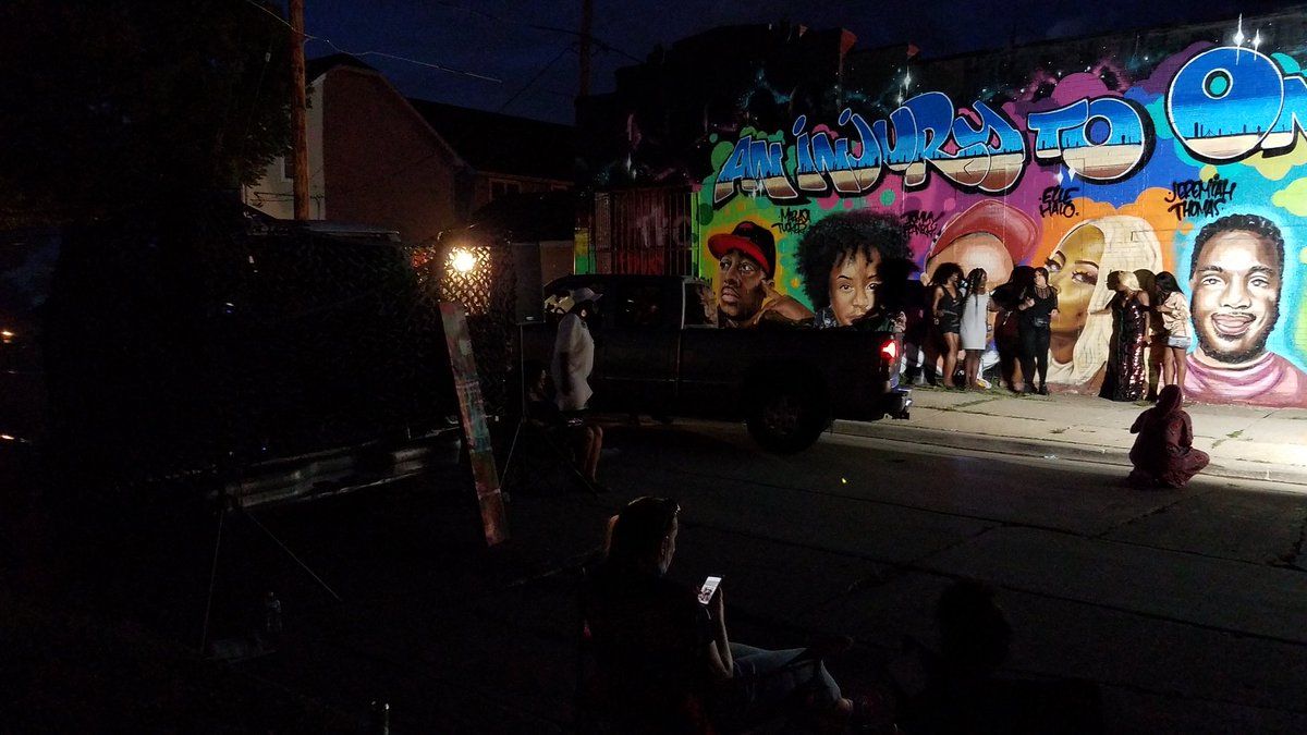 j37h3r's tweet photo. Photos from yesterday at the mural unveiling on 14th and Vliet honoring today's Black leaders, activists, artists, and influencers in Milwaukee. We provided the @massivemag soundsystem to literally help #amplifyblackvoices in our community. Block party with #BLM protesters too! https://t.co/MkTpgW3SeY