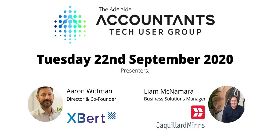 Are you an #adelaide #Accountant or #Bookkeeper in private practice? Join us at the next @AccountantsTech User Group.

Tuesday 22nd September from 5:00 PM

Get your tickets now! eventbrite.com.au/e/115147655738

#accountants #Technology #accountingindustry #bookkeeping #bookkeepers