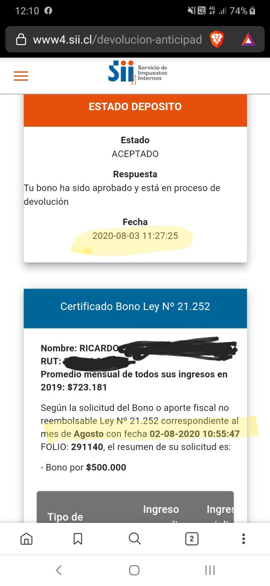 corzitto's tweet photo. @SII_Chile hola una consulta, sabrán cuando se pagará el bono clase media? Ya pasaron más de los 10 días reglamentarios y aún nada, no me permite reafirmar, modificar ni anular mi solicitud, y dice aceptado y en proceso de devolución desde el 03-08, gracias https://t.co/YXcRzMLn9j