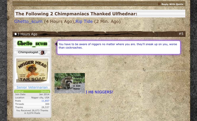 trapdudetre's tweet photo. today i typed someoneโs name online, which led me to this... itโs a website created purely so people can display their hatred for black people. I just want to know what we did to deserve this. We never asked to be here! How can we get #chimpmania removed from the internet??? https://t.co/o3lGdidPdR