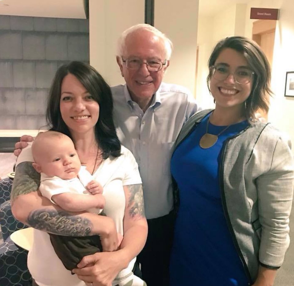 Also ... my cousin took me to my first Bernie rally and 3 years later I got to introduce her (and her son) to Bernie. #BecauseOfBernie