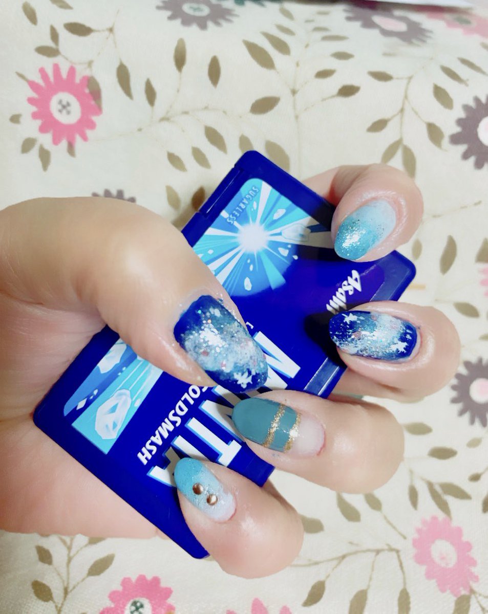 あんスタ ガッタガタだけどフィーチャーhimeruのイメージネイルした 天の川ネイル あしゅこのイラスト