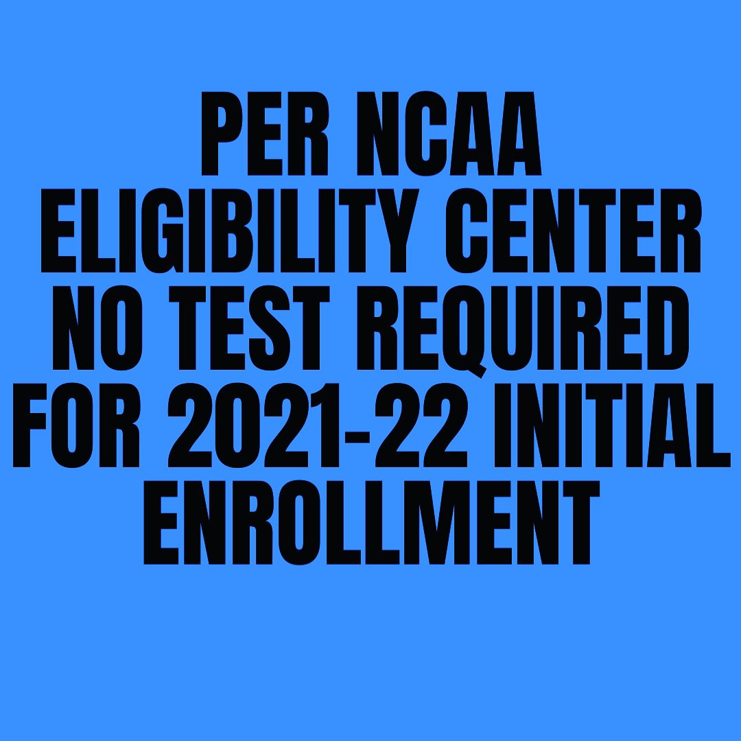eligibleathlete's tweet photo. 🚨🚨 Today the NCAA EC announced they are not requiring ACT or SAT test scores for initial enrollment for the 2021-22 academic year!! #ncaaeligibility #eligibleathlete #futurestudentathlete #geteligible #collegeboard https://t.co/6CSnt5QR23