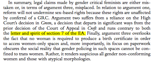 Professor Alex Sharpe, writing in Modern Law Review thinks it does Sharpe relies on the case of Croft v Royal Mail [2003] https://onlinelibrary.wiley.com/doi/full/10.1111/1468-2230.12507