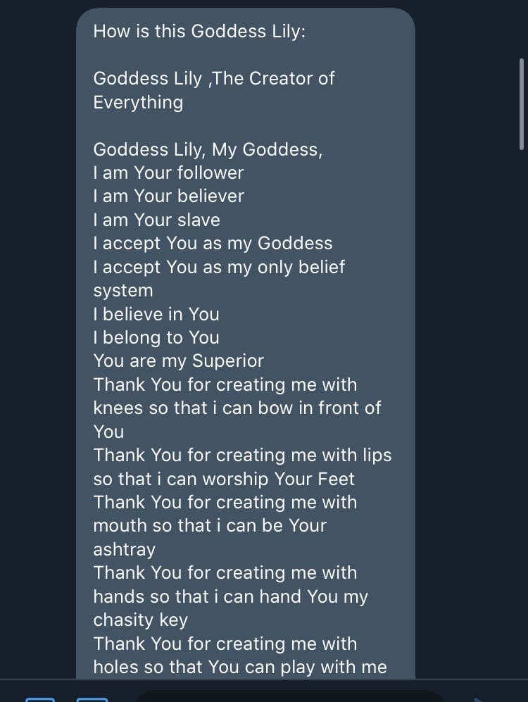 thelilylust's tweet photo. Asked for a worthy prayer and I got this. Hopefully it’s an original piece 😂😂 •finD findom worship cuck God obedience https://t.co/CiA1VVlO8i