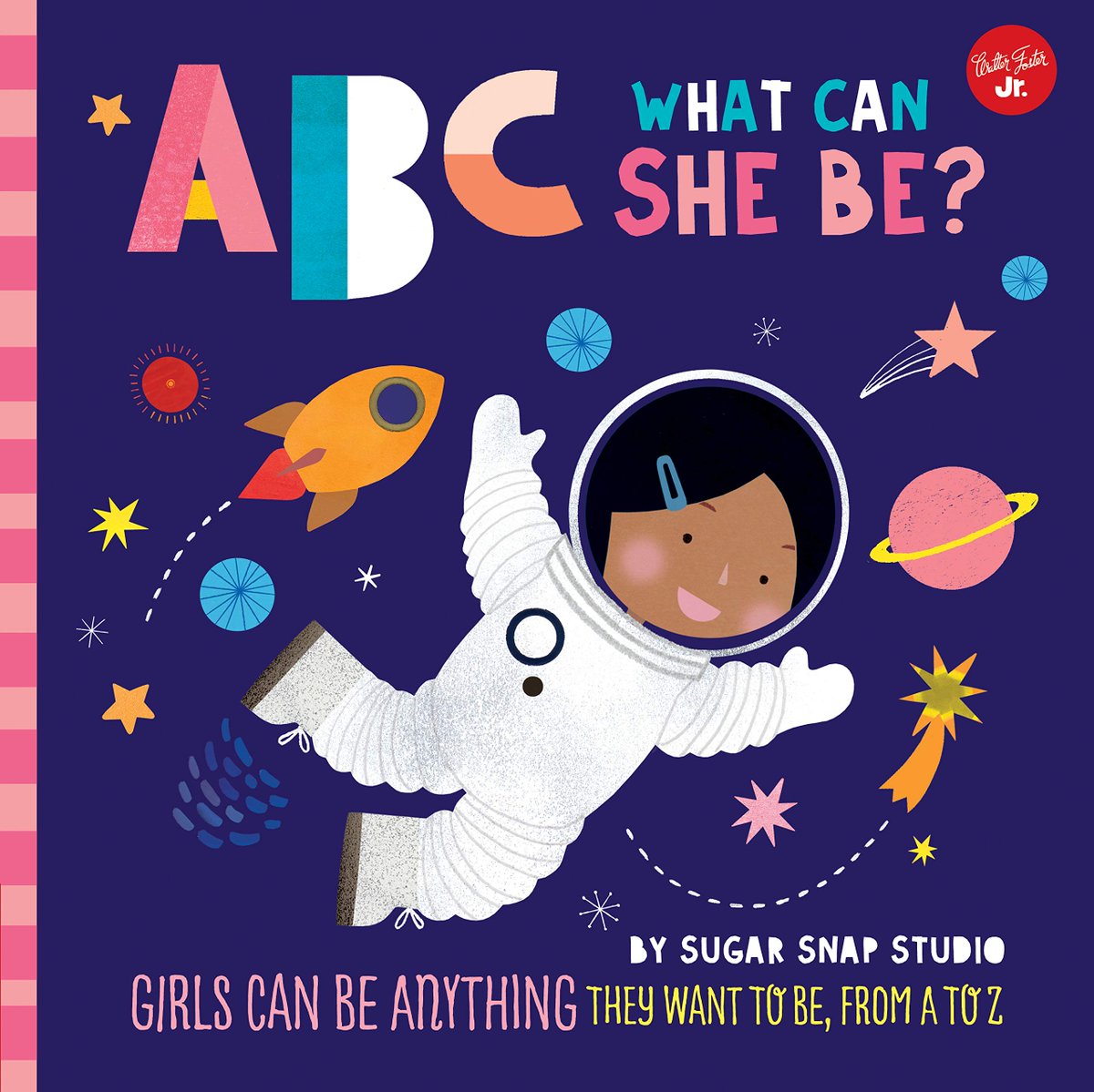 Looking for an alphabet board book that "explores a world of possibilities for little girls with big dreams"? This story by  #WalterFosterJr and  #SugarSnapStudio is suitable for all children who want to see themselves and know there is no limit to who they can become.