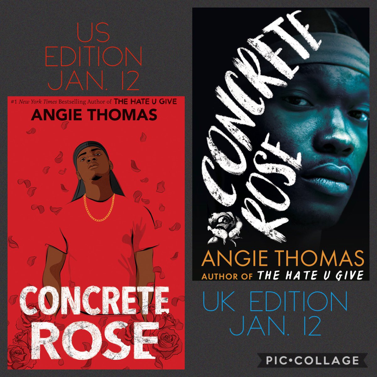 Hahahahaha I got my own release date wrong 🙃. US readers, you won’t have to wait longer than our friends in the UK. Concrete Rose, the prequel to The Hate U Give, goes on sale January 12th. Spread the word!