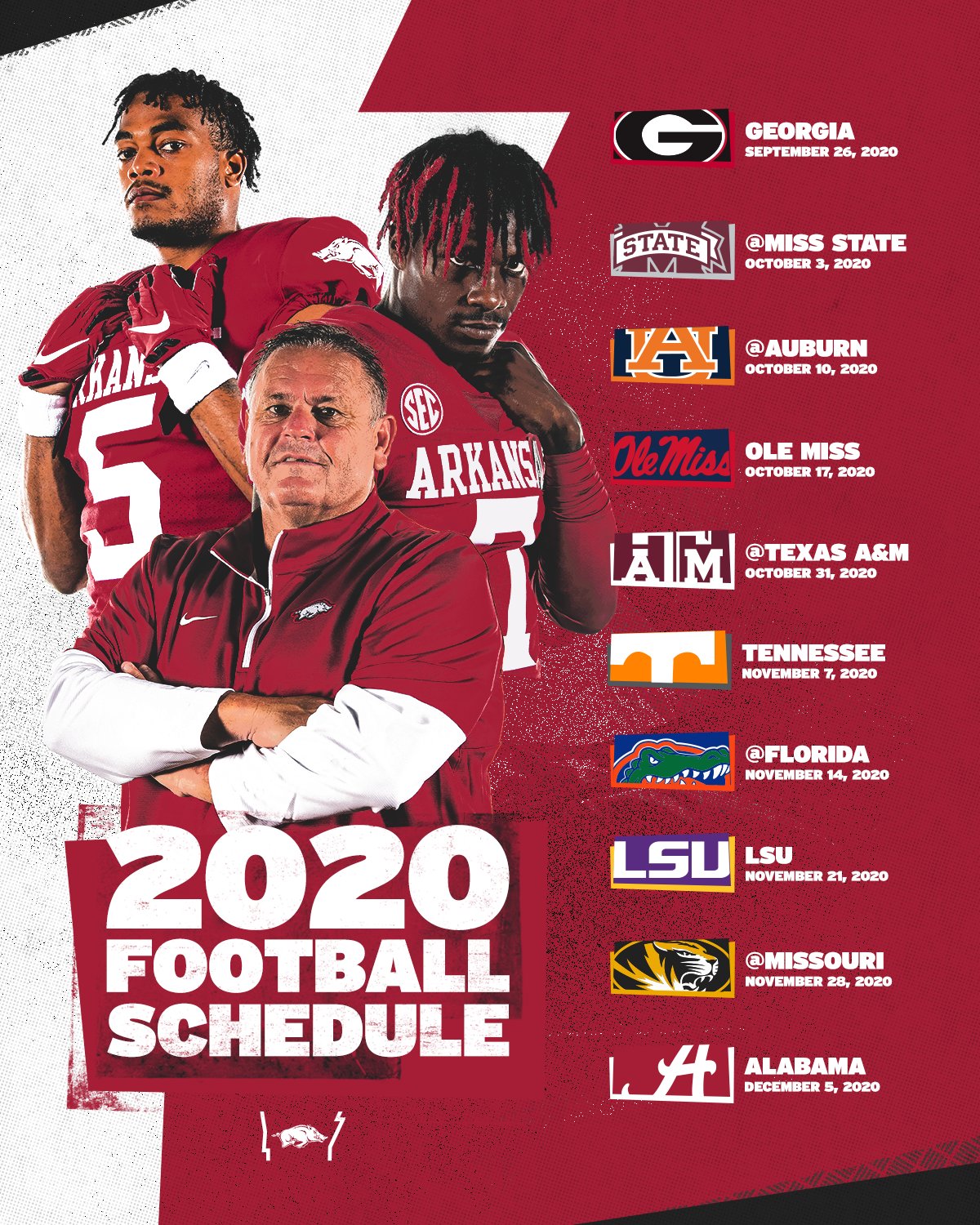 Uark Football Schedule 2022 Arkansas Razorback Football On Twitter: "Our New Schedule For The  2️⃣0️⃣2️⃣0️⃣ Season! Https://T.co/6Nrkegzqiy" / Twitter