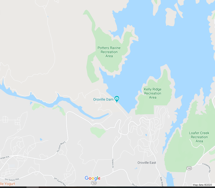 JasonSebastian's tweet photo. @UniquelyBluee @ButteSheriff Roughly everything in this pic is at least in the Evac Warning area. Mandatory Evac Order is for the upper left side, north of the river, West of the Lake, to Potters Ravine Rd. https://t.co/eMp7FTmtZp