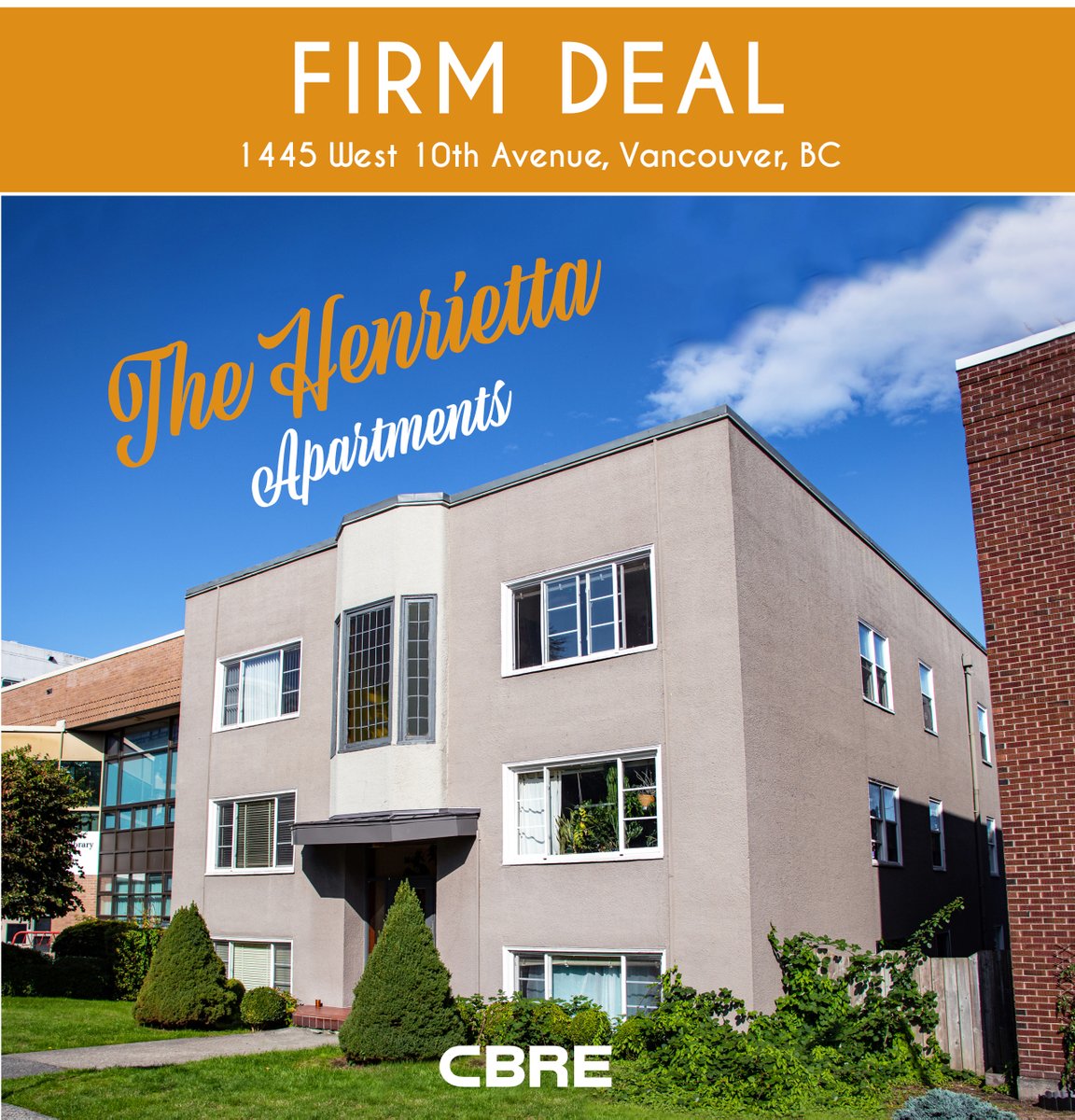 LCoulsonCRE's tweet photo. #FIRMDEAL! 1445 W 10th Ave in #SouthGranville was put under contract during the early days of the COVID-19 Pandemic. We conducted tours with safety protocols in place and ultimately firmed up the #deal! To learn more, contact me at 604 622 5141. #cre #multifamilyinvesting https://t.co/VdnB1MfnsG