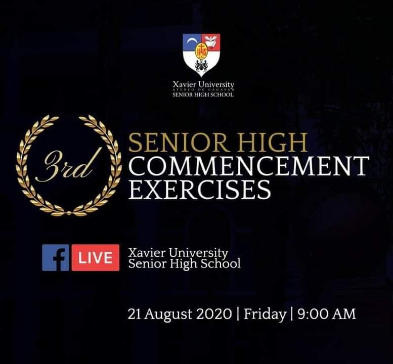 squirepub's tweet photo. JUST IN: XUSHS Class of 2020's virtual commencement exercises will be streamed live on Friday, August 21, 2020 at 9AM. The ceremony can be viewed at the official Facebook page of Xavier Ateneo Senior High School. | via XUSHS
#GammaBatch
#XavierAteneo https://t.co/l1xEZFv6NF