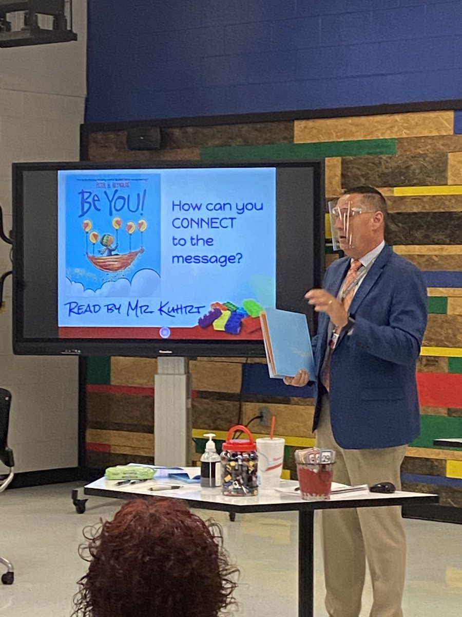 Be You! Kinder teachers had the privledge to have the book read to them by a special guest <a href="/Kuhrteous/">Michael Kuhrt</a>. Thanks Mr. Kuhrt! <a href="/WFISDschools/">Wichita Falls ISD</a> <a href="/wfisdearlylearn/">WFISD Early Learning</a>