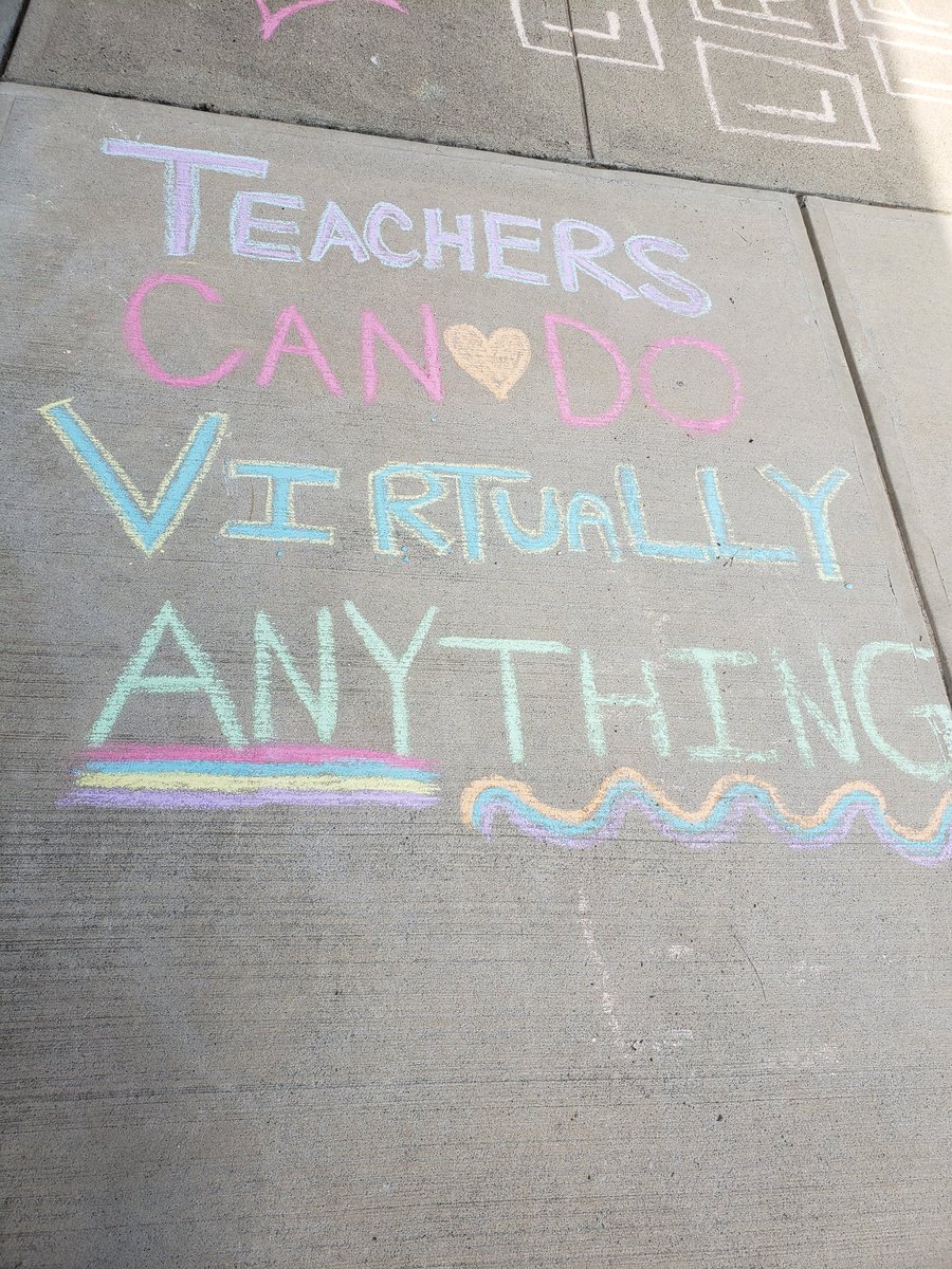 Andersoncm110's tweet photo. Thank you CWE PTO for the chalk drawings! They look amazing!!! What a sweet way to start our virtual day! #cwesisthebest #feathertogether #relationshipsmatter https://t.co/3zIO8cvsGh