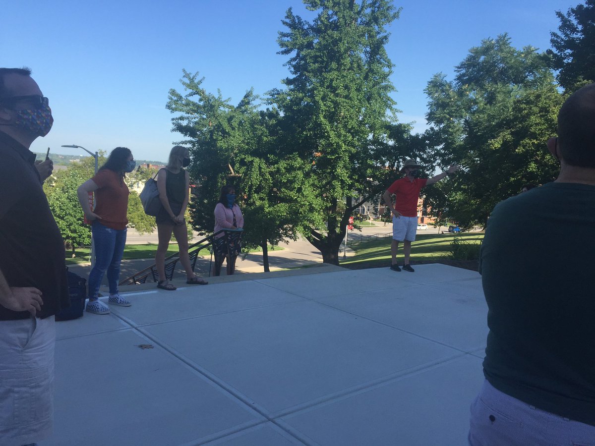 CommUC's tweet photo. This morning the #bestcommdept welcomed our new and returning #bestcommgrads with masks and social distancing. Welcome to all! https://t.co/A97LAB0Kp9