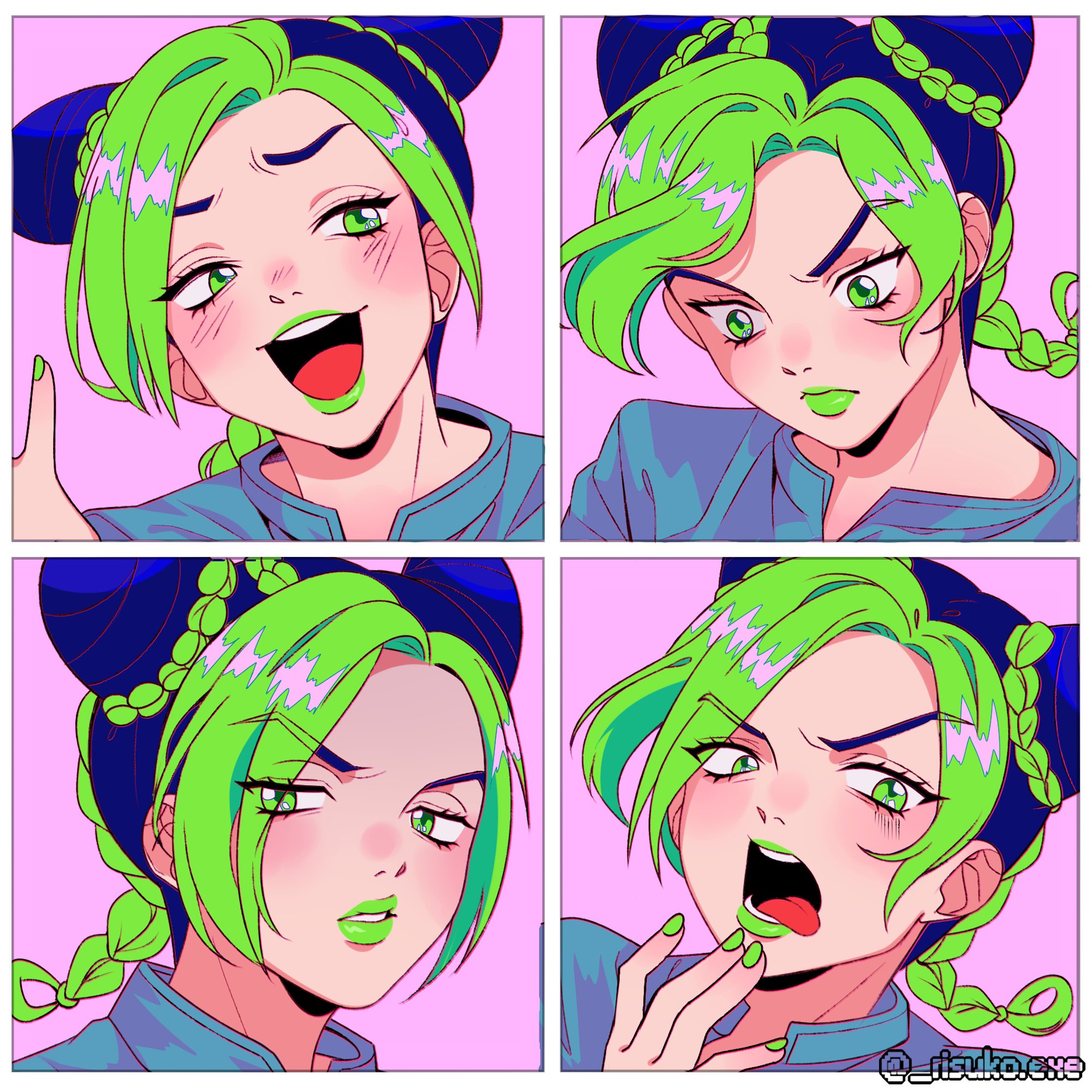 “🦋 Some redraw of Jolyne's expressions for practice! 🦋
&a...