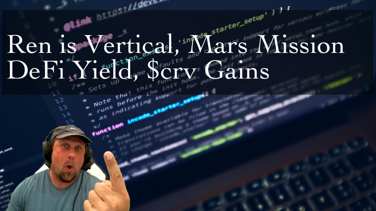 noahseidman's tweet photo. We're going live tomorrow @ 12PM EST talking about @renprotocol and the Mars Mission it's currently on. How does @CurveFinance's $crv incentives play into #RenVM volume, and $ren price action?

Direct: https://t.co/IKWUUbkYlD
Subscribe: https://t.co/YUdcD0VmlW👈💎 https://t.co/e8mvMnLWuZ