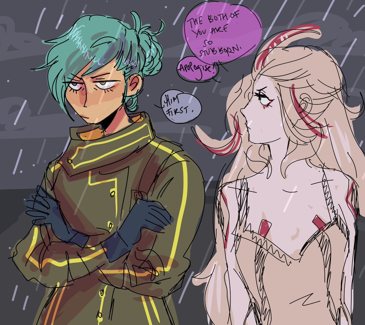 bc im thinking abt aitsf, here are some of my old ai the somnium files art ft a lot of mizuki bc i love father daughter dynamics 