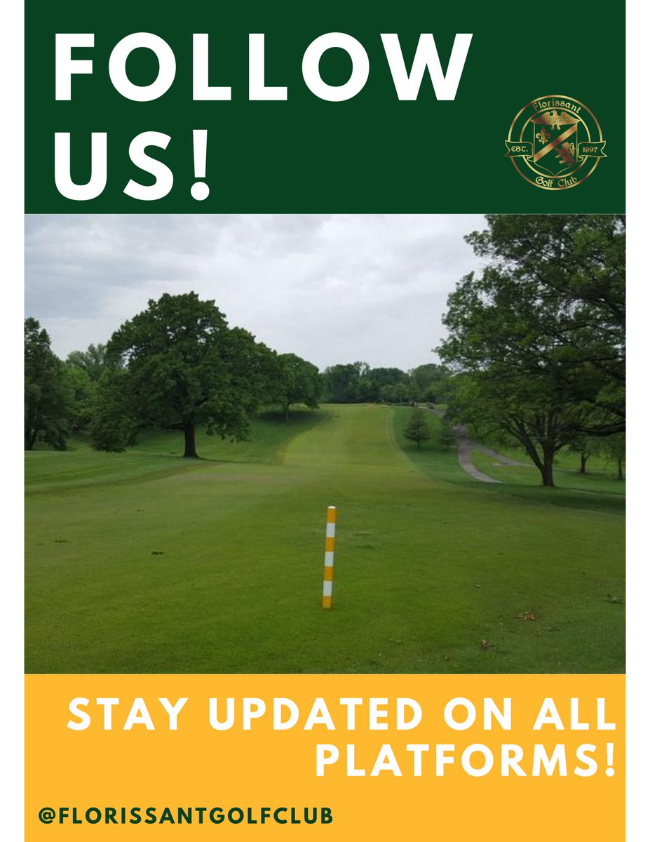 FlorissantGolf's tweet photo. Stay connected with us on all platforms! Follow us on Facebook today! https://t.co/M3LSq0UrWF