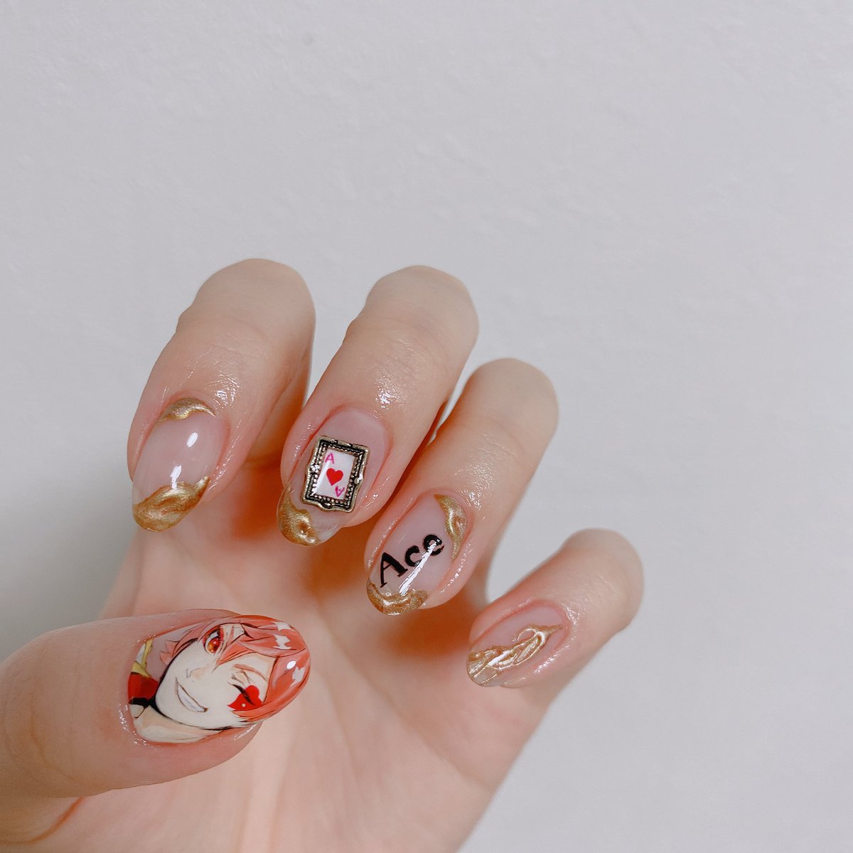 Koke丸 再掲 エーストラッポラネイル 推しだから時間と労力かけた ツイステ手芸部 ツイートファンアート ツイステネイル ツイステ 痛ネイル