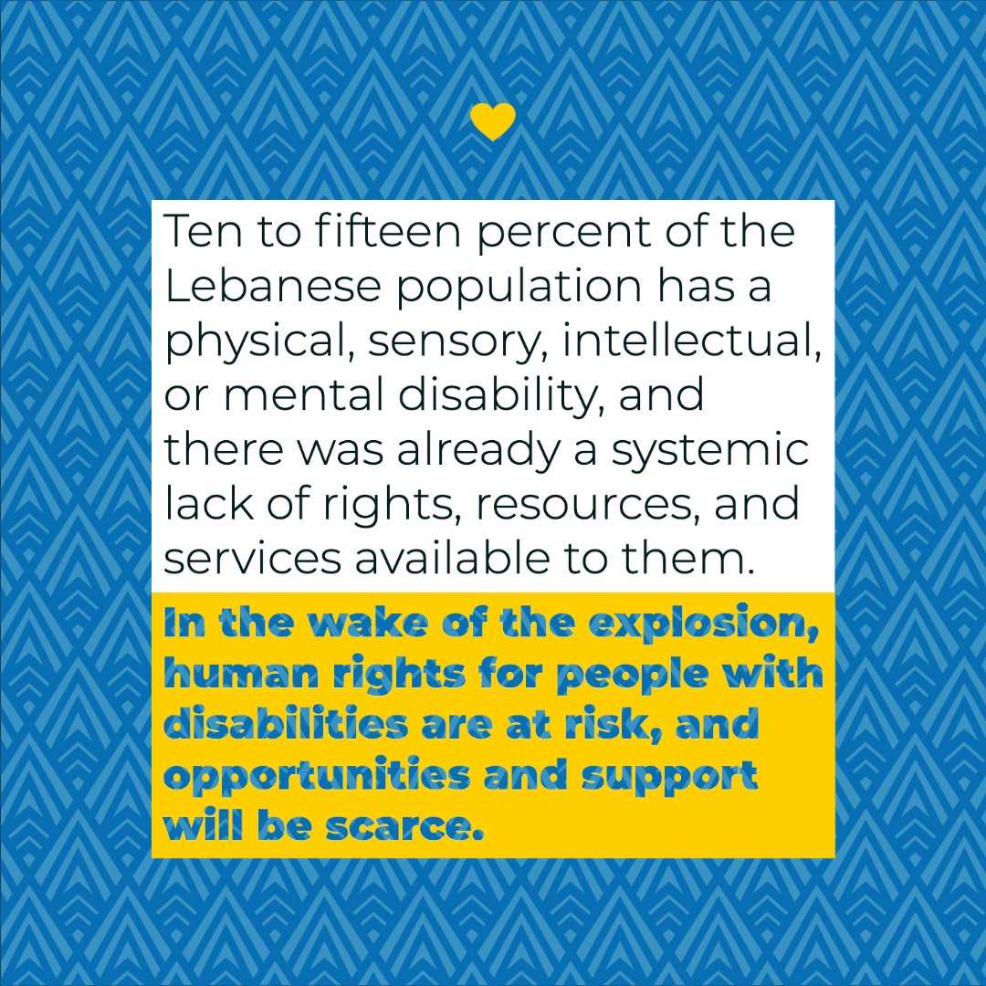 DigitalOppTrust's tweet photo. 10-15% of the Lebanese population has a physical, sensory, intellectual, or mental disability. There was already a systemic lack of rights, resources, and services available to them. 

Human rights for people with disabilities are at risk, and opportunities and support are scarce https://t.co/RaUHbjG1Yy