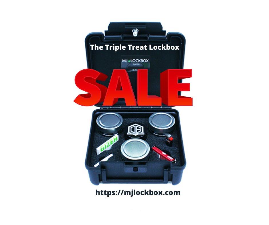 mjlockbox's tweet photo. Have the perfect product on hand whatever the mood or situation.  The Triple Treat Case features three 1/4 oz jars for your favorite strains of bud or edibles. Complete kit.  Awesome Savings Summer Sale on Now. https://t.co/MWWImccj38 https://t.co/bIRZPbIrdV
