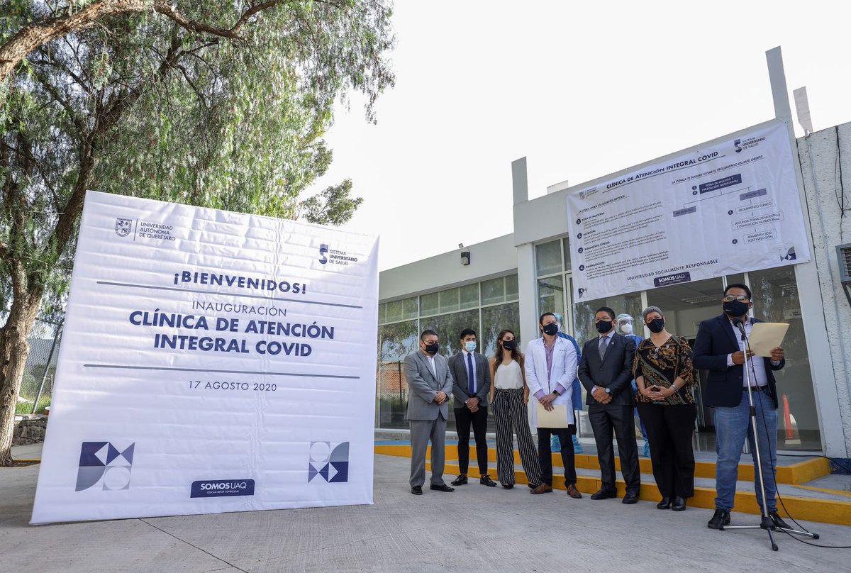 DraTereGasca's tweet image. Hoy inauguramos  la Clínica de Atención Integral COVID UAQ, un proyecto único a nivel estatal y nacional, cuyo objetivo es ofrecer servicios de detección del virus SARS CoV-2, prueba de anticuerpos, monitoreo e intervención nutricional, seguimiento clínico y rehabilitación