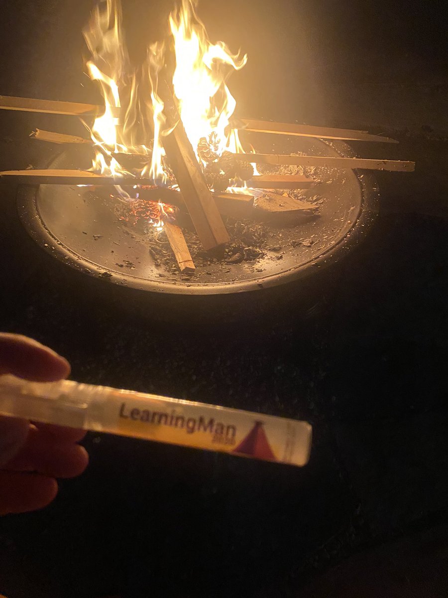 lkoster's tweet photo. Armed with the #LearningHuman bug spray, our first fire in the new fire pit! @ShapingEDU https://t.co/ZCETh9izb0