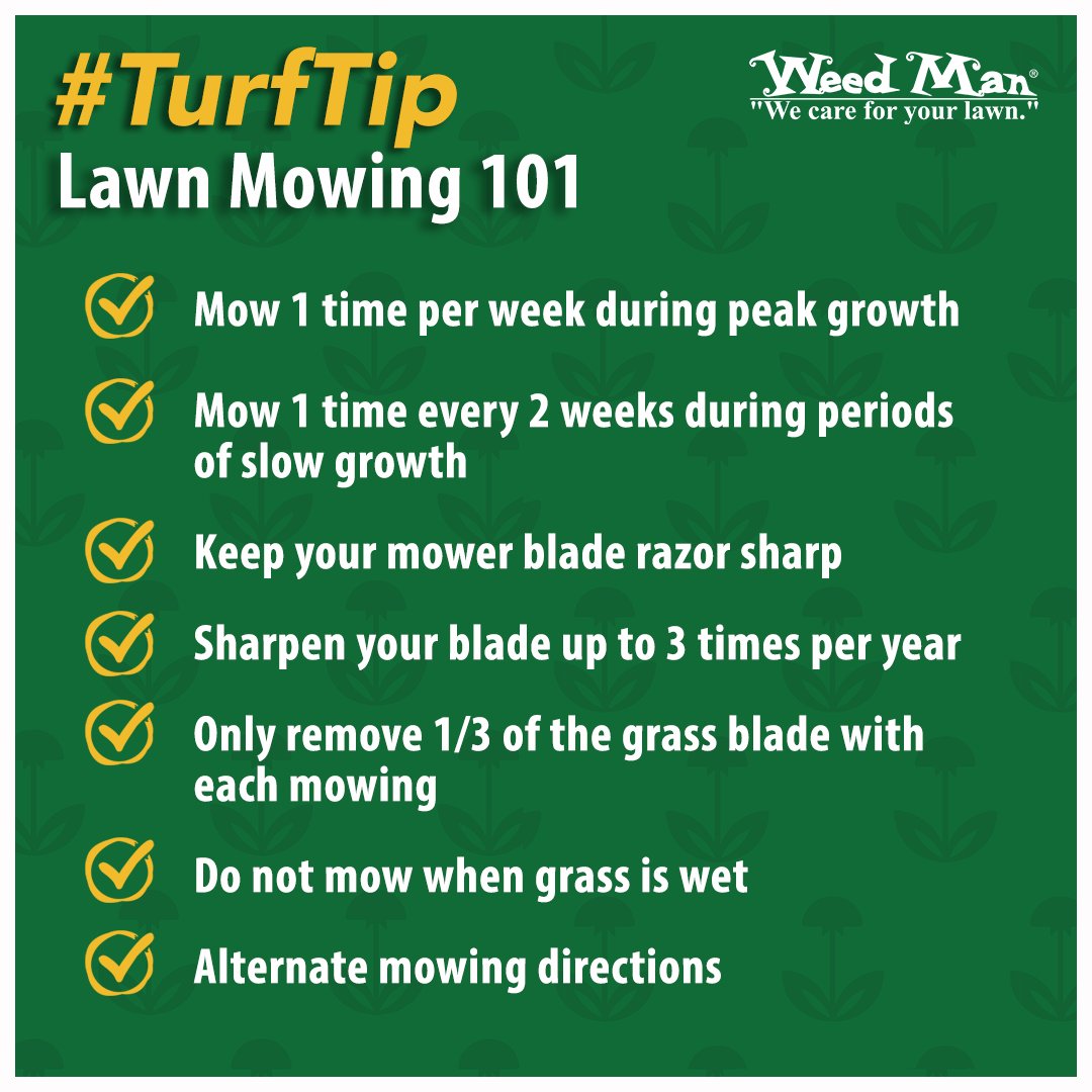 "When is the best time to mow my lawn?" is a question we get asked often. Check out our latest infographic for everything you need to know in terms of cutting your grass. Still have questions? Give us a call! #TurfTip #lawncare #wecareforyourlawn