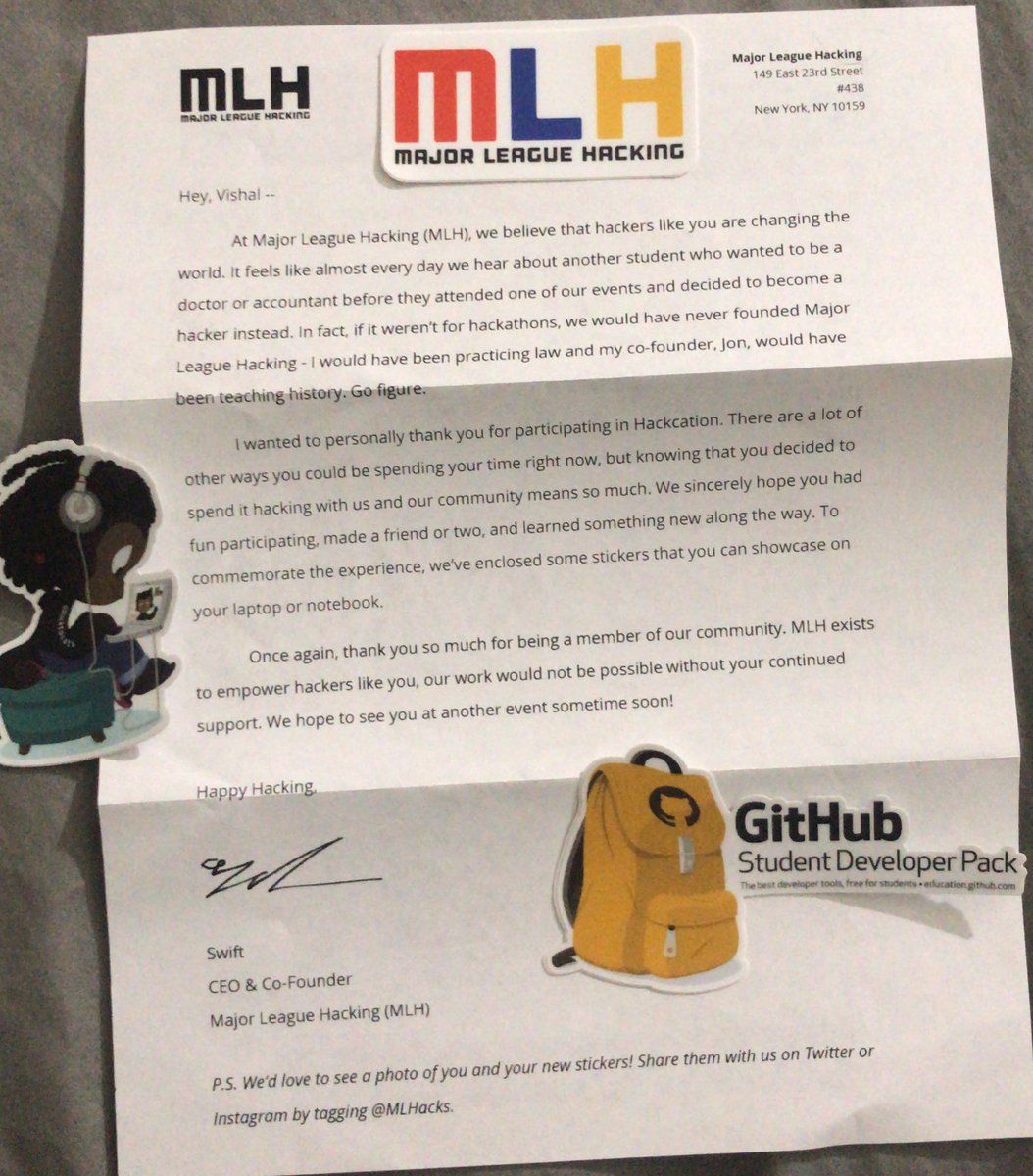 VishalPallerla's tweet photo. Thank you @MLHacks for the opportunity to mentor !! #MLH #Mentor #Hackation #Hackathons https://t.co/mLo1KKmTtd