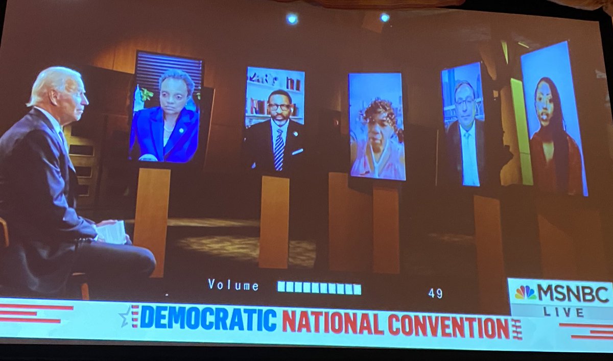 . @JoeBiden facilitating a virtual group conversation as part of the  #DemConvention.  This is going out on a limb for the DNC. They’re breaking form and I’m digging it.