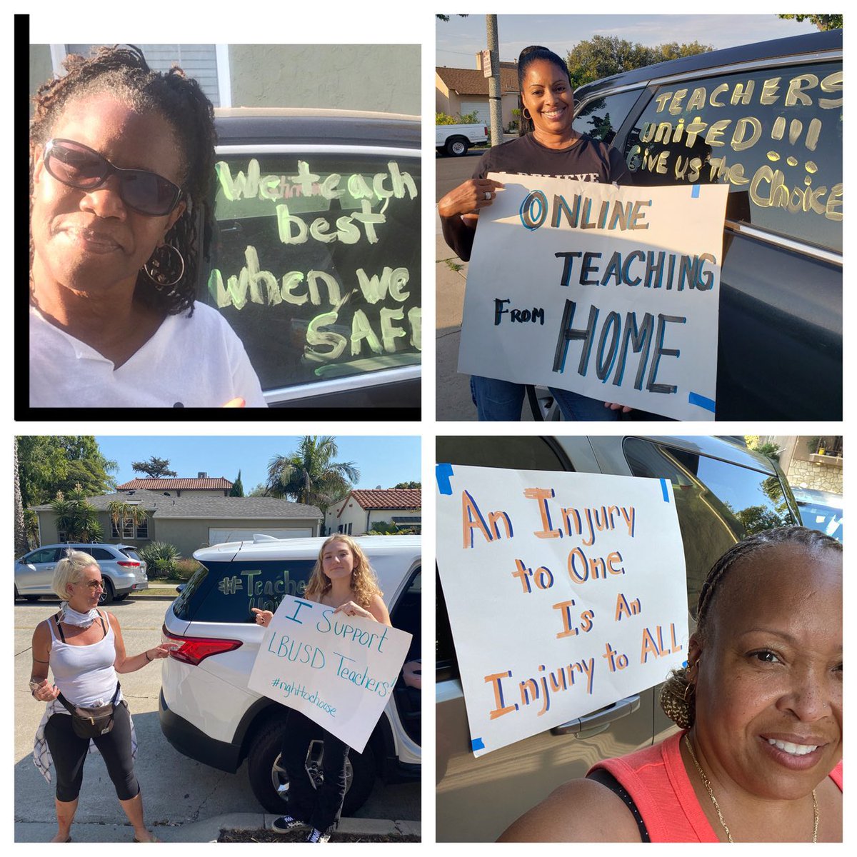 tawnyswiss3's tweet photo. #Polychicks and little chick out there making our voices ( horns) heard! This is how we do!!!...#giveteachersachoice!! 💚🚗🙏🏼🗣👊🏽🙏🏼💛#proudtobeLBUSD https://t.co/EAeRvwBKZS