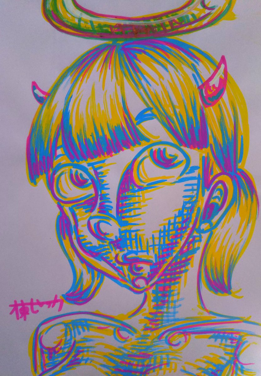 マーカーペンで絵を描きました 無題 リキテックスカラーマーカー 絵描きさんと 才東 ヒャッカのイラスト マーカーペンで絵を描きました 無題 リキテックスカラーマーカー 絵描きさんと 才東 ヒャッカのイラスト