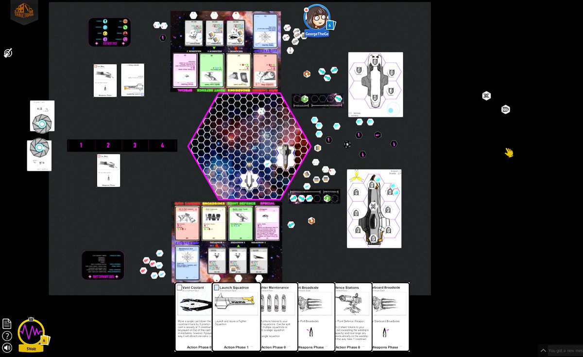 5volt3's tweet image. Successful #tabletopia #playtest with georgethegeorge. I think this #game is shaping up pretty nicely.
#boardgames #boardgamegeek #ISO